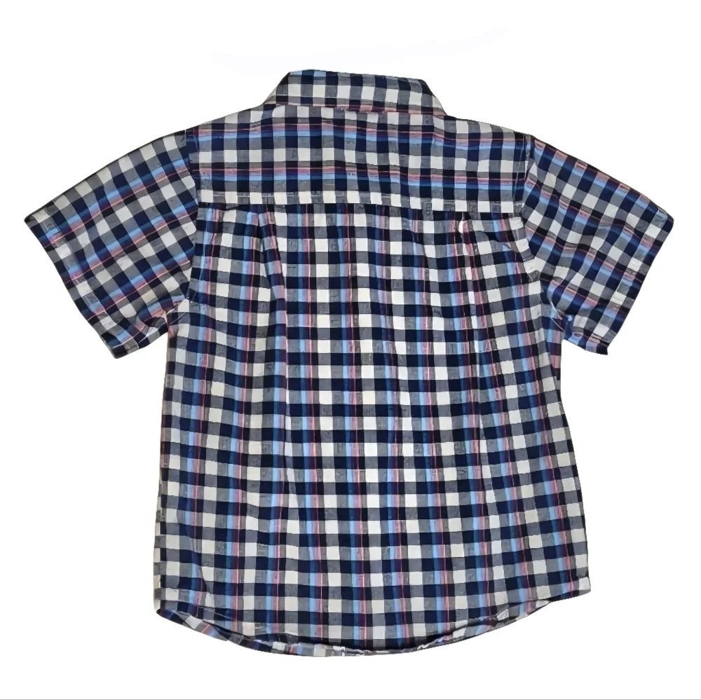 NEW Toddler Kids Classic Plaid Button Down Shirts - Blue and Red Bundle